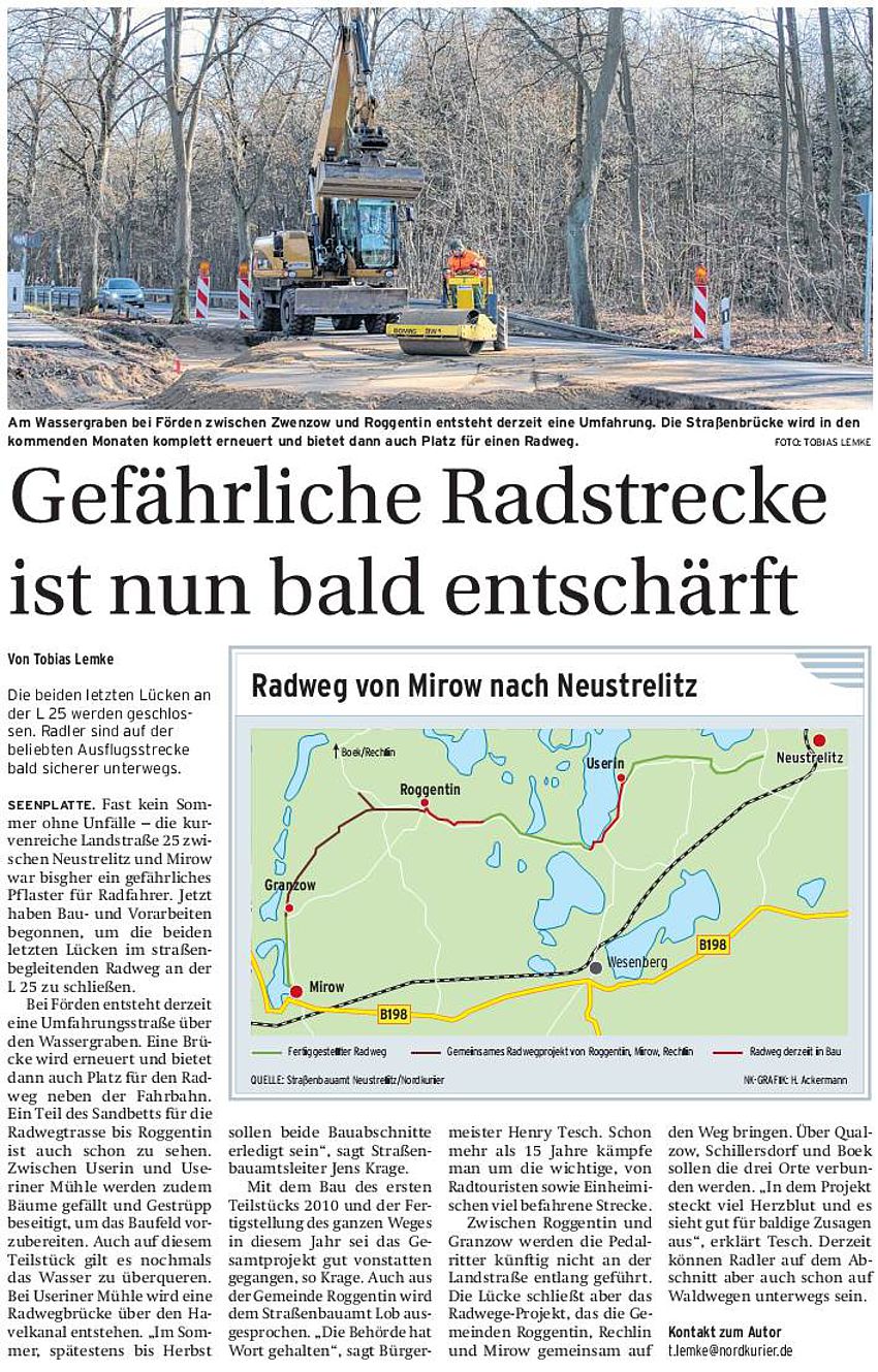 Nordkurier vom 26.2.2014