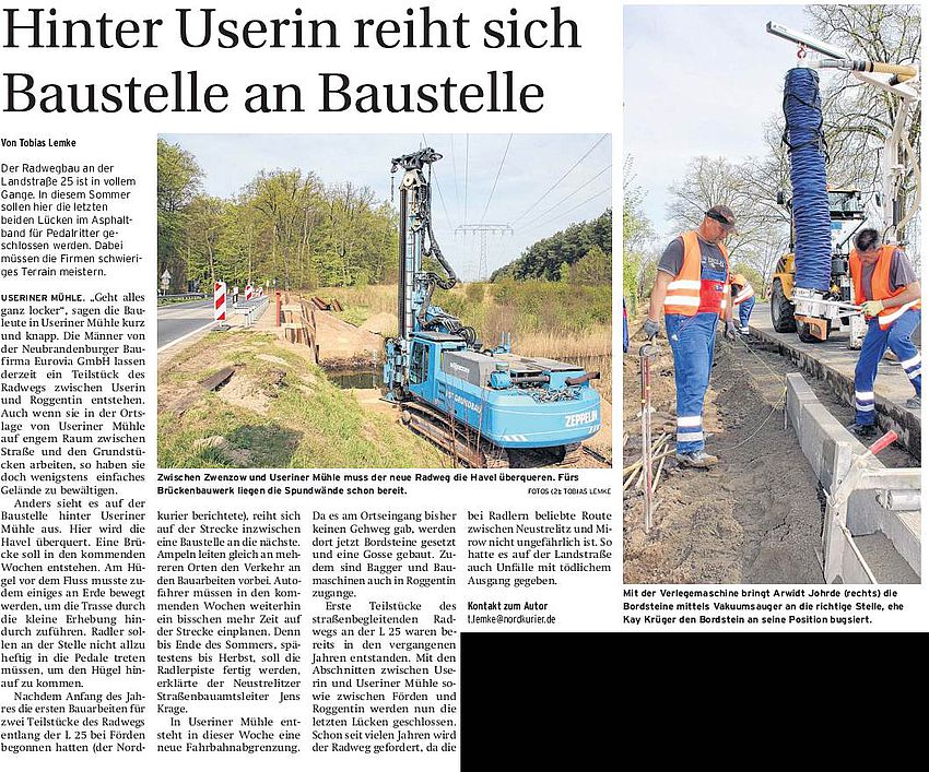 Nordkurier vom 23.4.2014