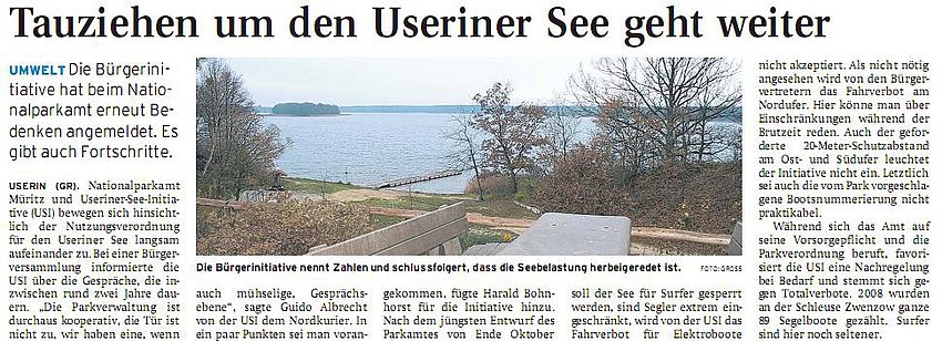 Nordkurier vom 15.11.2008