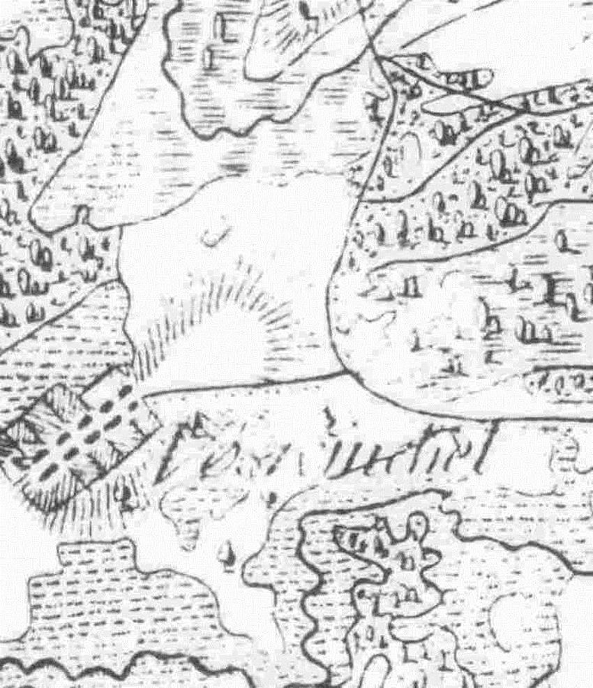 Abbildung 8: SCHMETTAU, F. W.C. VON (1780): Carte Chorographice et Militaire du Duché de Mecklenburg-Strelitz, 9 Sections. Berlin Nr. 1 Mecklenburgisches Landeshauptarchiv Schwerin, Kartenbestand