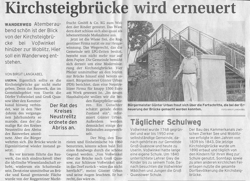 Nordkurier vom 16.7.2005